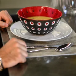 CONTENITORE "LE MURRINE" - Nero/Bianco/Rosso trasparente