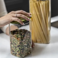 SET 2 BARATTOLI IN VETRO QUADRATI 