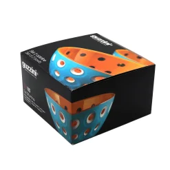 SET 2 CIOTOLE ⌀12CM "LE MURRINE" - Azzurro/Bianco/Arancio