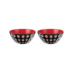 SET 2 CIOTOLE ⌀12CM "LE MURRINE" - Nero/Bianco/Rosso trasparente