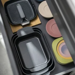 SET 3 CONTENITORI Ø16CM CON COPERCHIO 'EVERYWHERE BIO' "FOOD STORAGE"