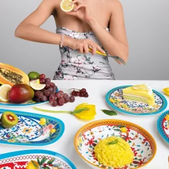 VASSOIO OVALE GRANDE ''FLOWER&LEMON''