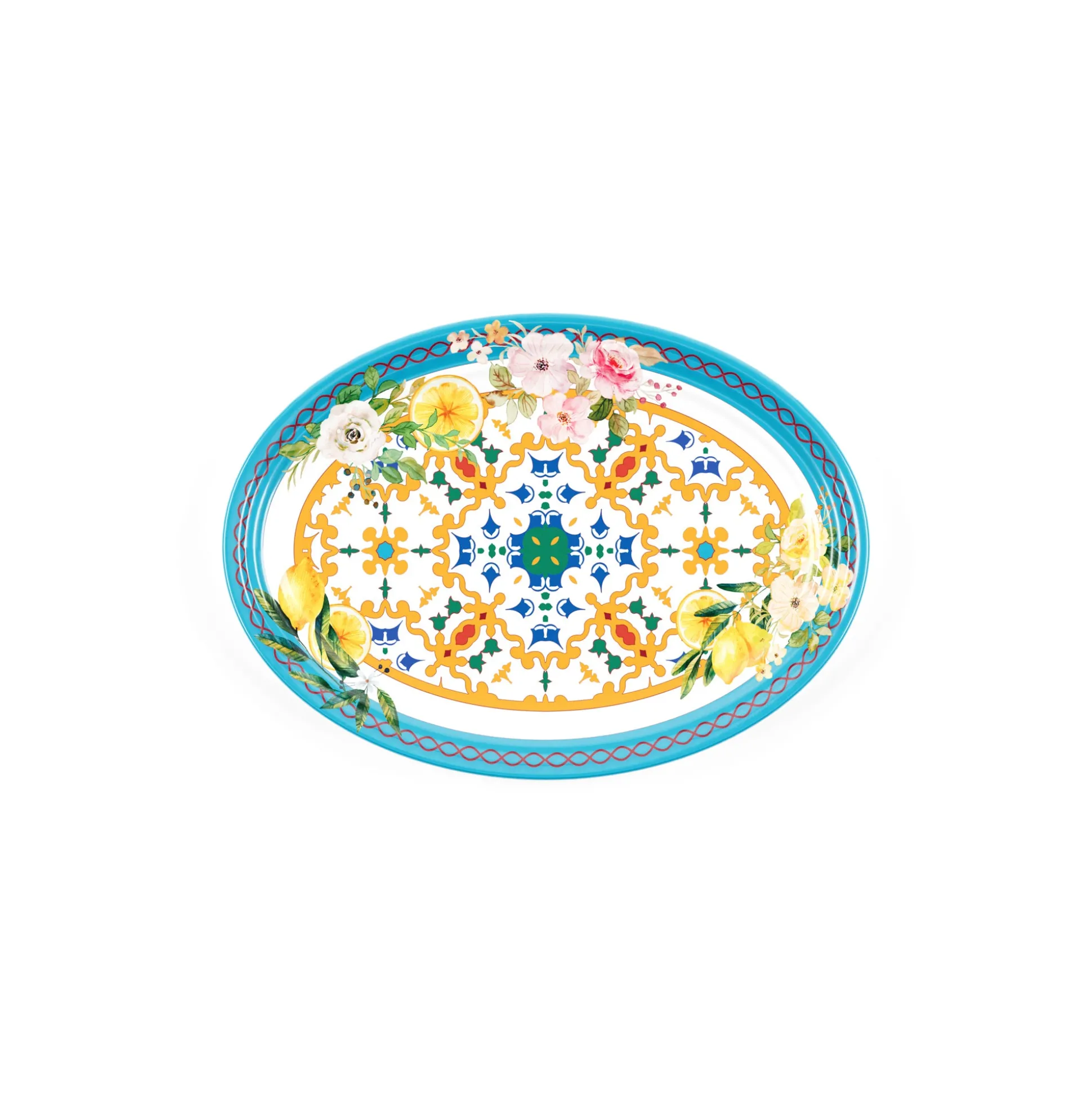 VASSOIO OVALE PICCOLO ''FLOWER&LEMON''